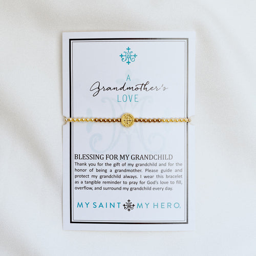 A Grandmother's Love St. Anne Crystal Pearl Blessing Bracelet on product card