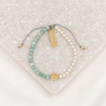 Mother Mary, Mother Me Blessing Bracelet - Gold and Amazonite
