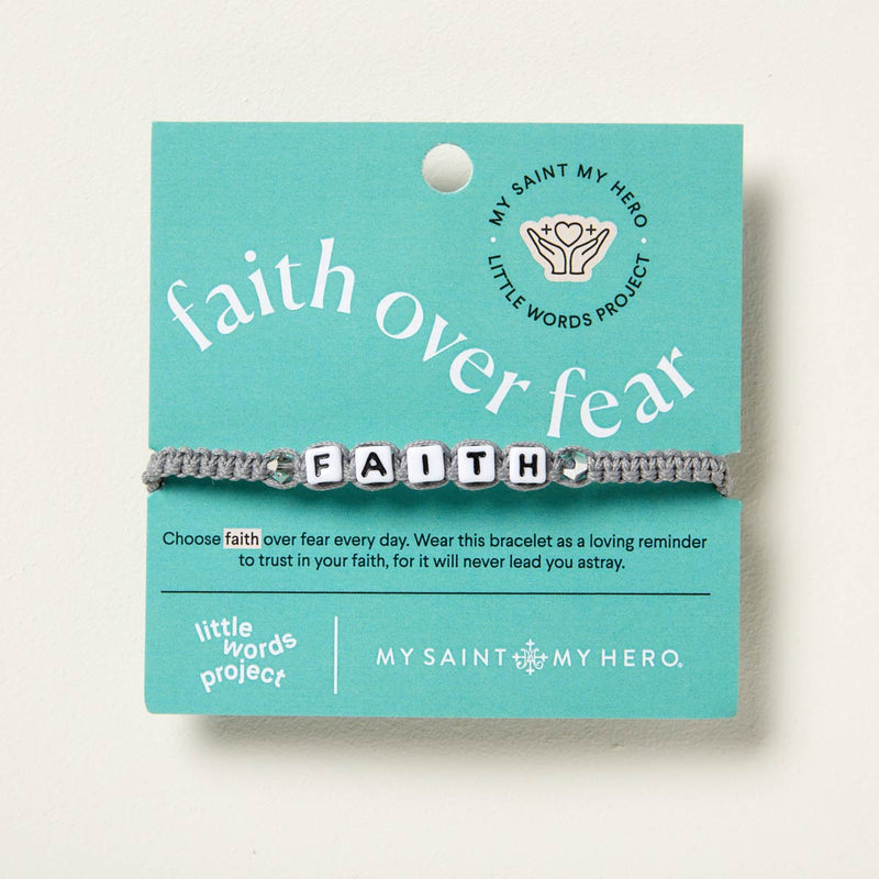 Little Words Project and My Saint My Hero Faith Bracelet on card
