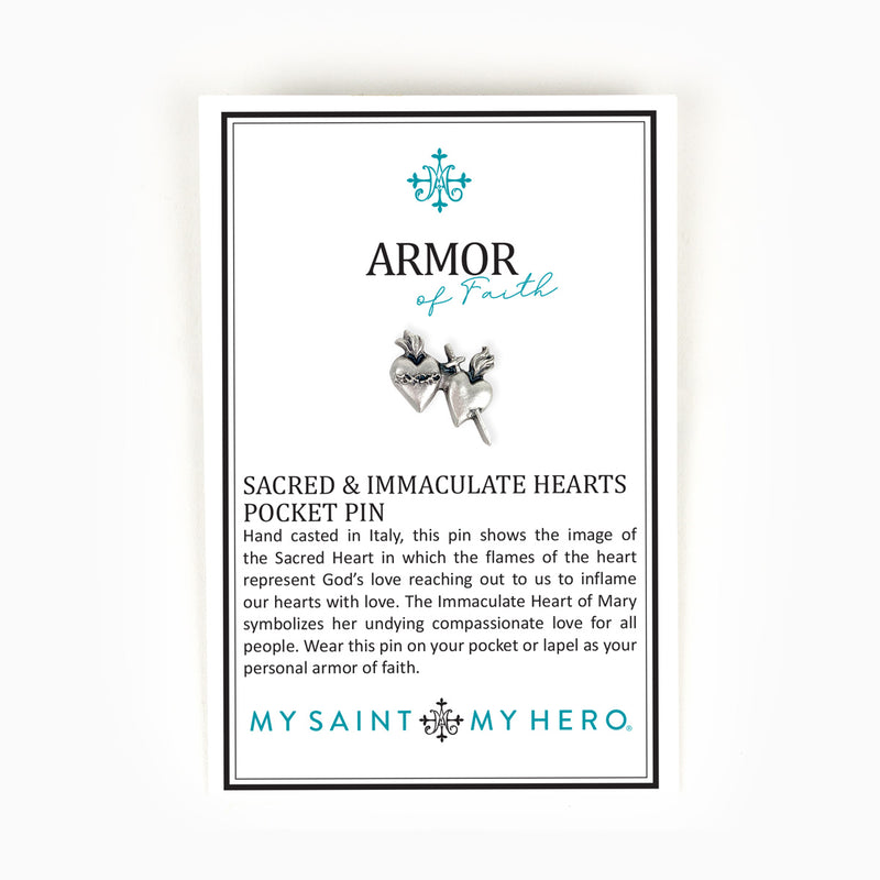 Armor of Faith Pocket Pin on it's inspirational card