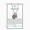 Miraculous Mary Gold Rim Bead Ball Necklace Inspirational Card