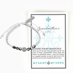 A Grandmother's Love Blessing Bracelet comes on an inspirational card with a Prayer for My Grandchild