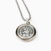 Protection Armor of Faith Necklace close up of St. Christopher side of medal