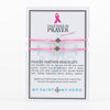 Together in Prayer for a Cure Prayer Partner Bracelets Giving Back to Breast Cancer Research Pink Woven Bracelets with silver tone cross on inspirational card