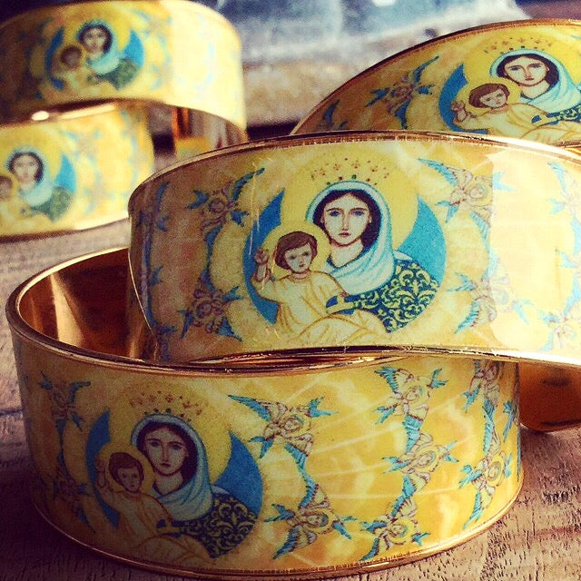 New Magnificat Sacred Icon Cuff from My Saint My Hero and Iconographer Vivian Imbruglia