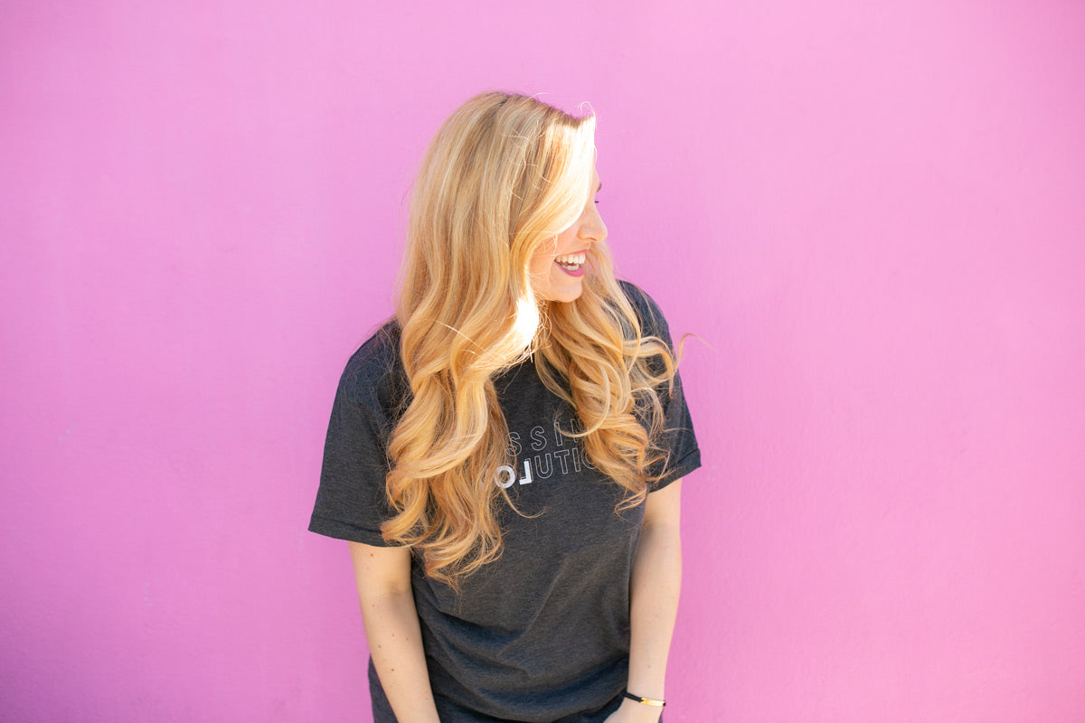 photo of Jackie Francois Angel on pink background