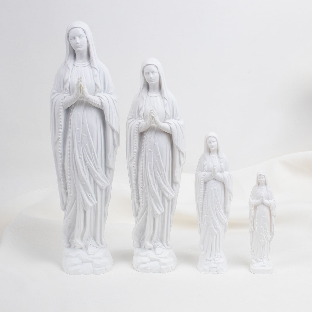 4 sizes of Our Lady of Lourdes Statues in Cactus Color 