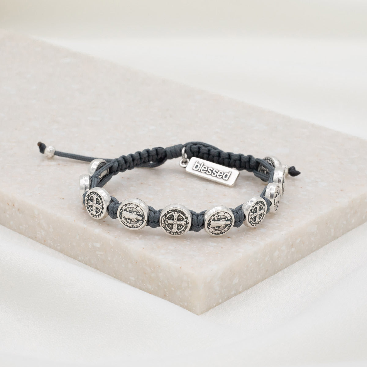 Benedictine Blessing Bracelet SlateCording Silver Medals