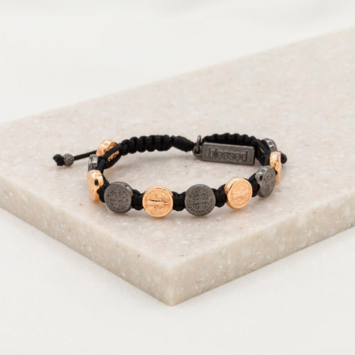 Benedictine Blessing Bracelet - Jet Black Medals