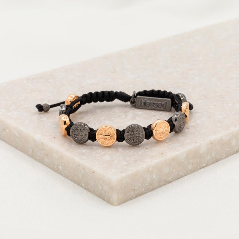 Benedictine Blessing Bracelet - Jet Black Medals