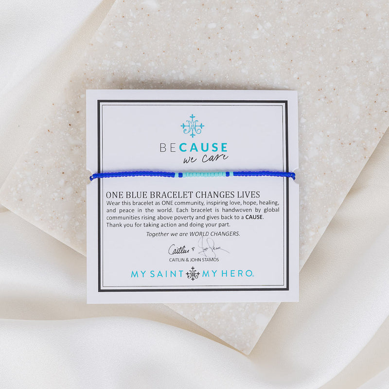 BeCause We Care Scleroderma Research Foundation Bracelet On&nbsp;a card signed with a unique message from Caitlin and John Stamos