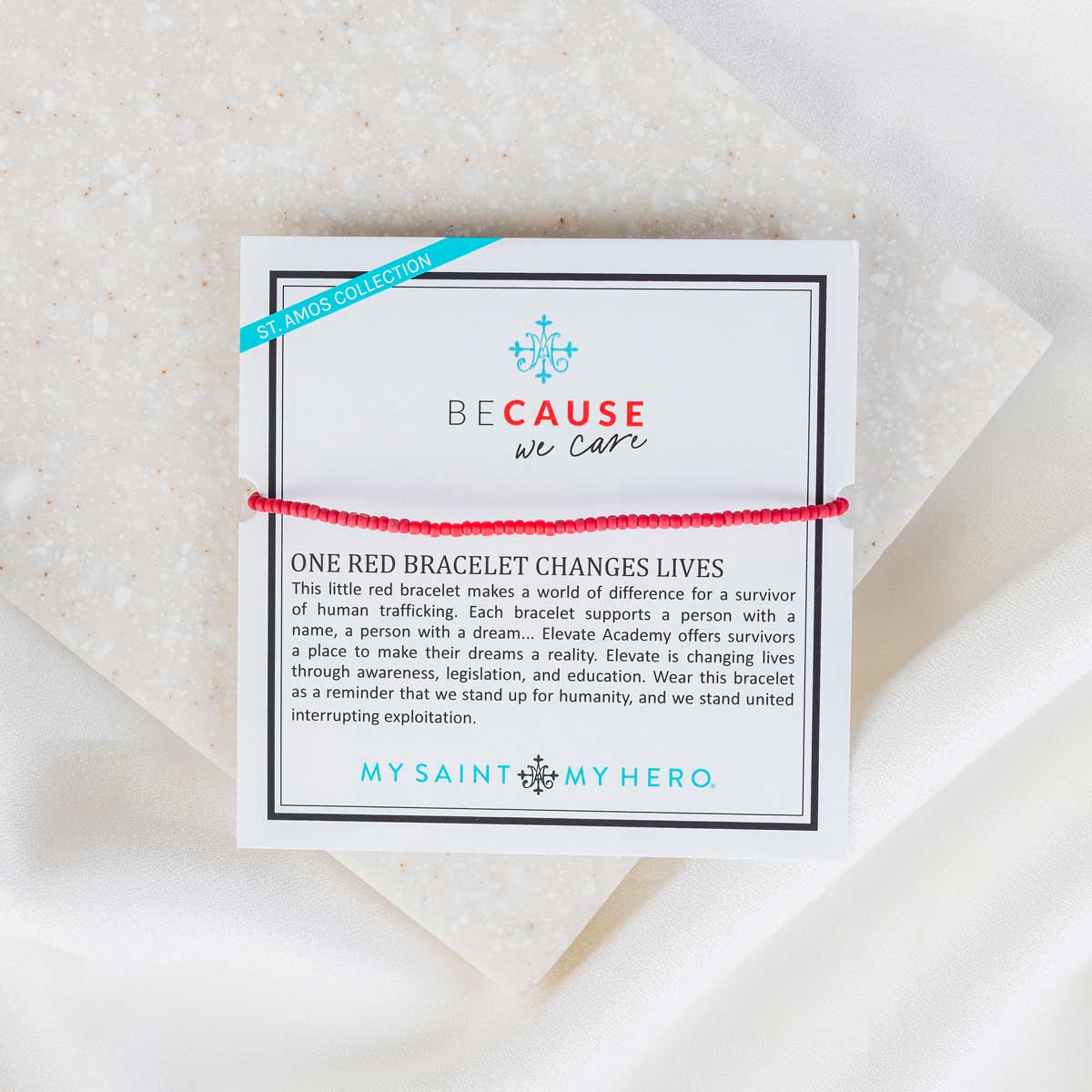 St. Amos Collection red Elevate Beaded Bracelet on product card