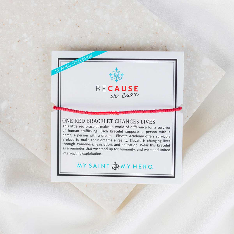 St. Amos Collection red Elevate Beaded Bracelet on product card