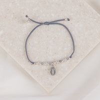 Miraculous Mary Little Saints Bracelet gray slate silver beads