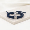 One Blessing for Him Bracelet navy cording silver st. benedictine medal and blessed tag charm