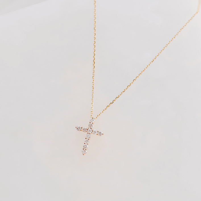 Heart of Jesus Diamond Cross Necklace