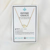 Divine Grace Necklace White Natural Howlite Cross on Gold Petite Chain on card