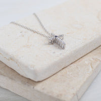 Heart of Mary Diamond and Sapphire Sterling Silver Necklace