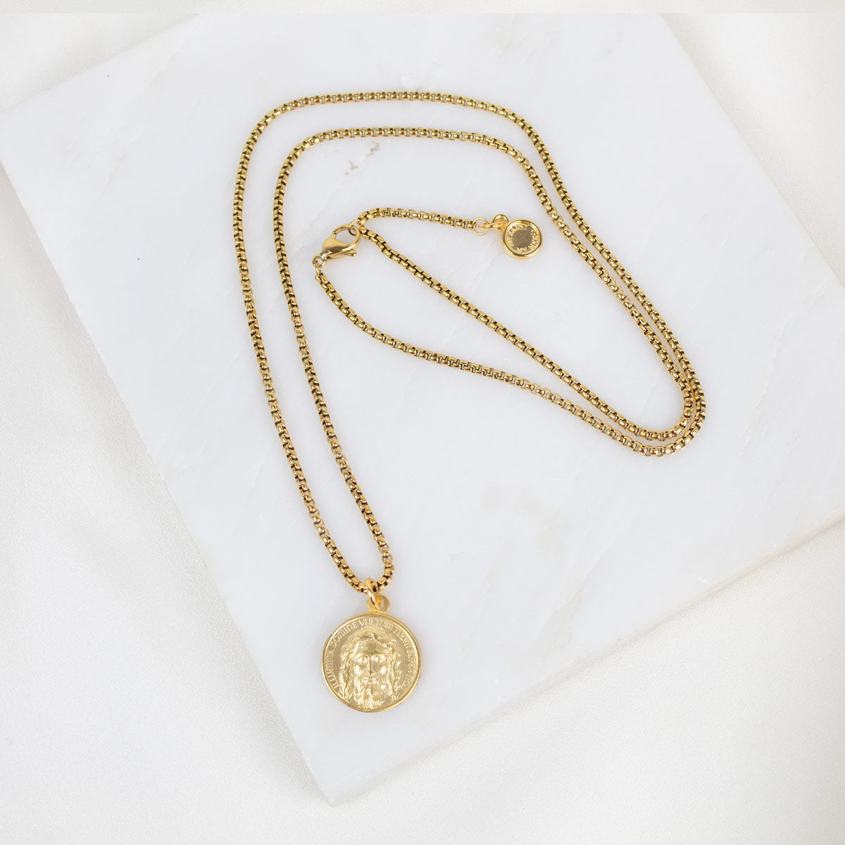 Seek Him Necklace | Official Shroud of Turin Medal | Face of Jesus