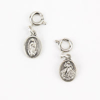 double sided silver tone our lady of guadalupe and divine mercy medal
