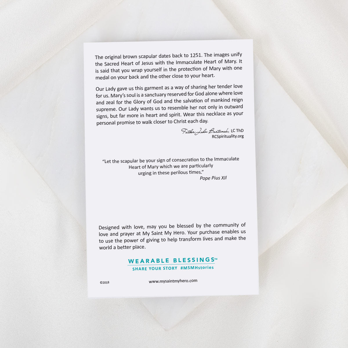 Wearble Blessings card with text on a white background