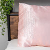 Light Pink Embroidered Satin Guardian Angel Pillow Case