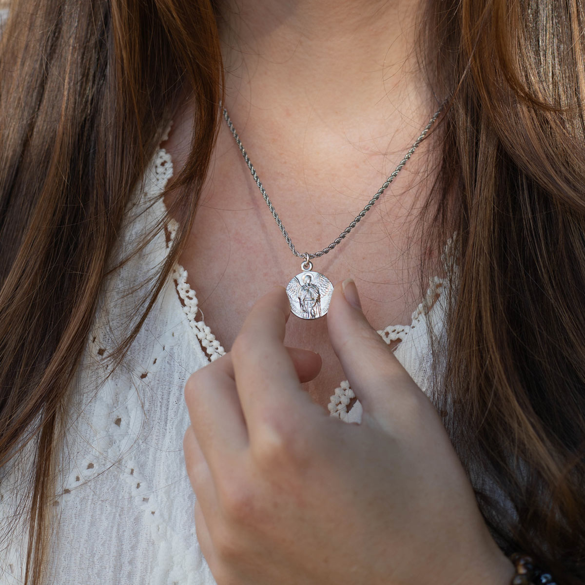 Archangel Raphael Guardian Angel Necklace