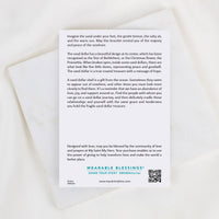 Card with text about sand dollars and their symbolism on a white background
