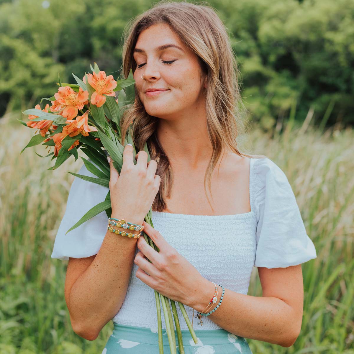 Bloom Bracelet - Gold and Silver Flowers