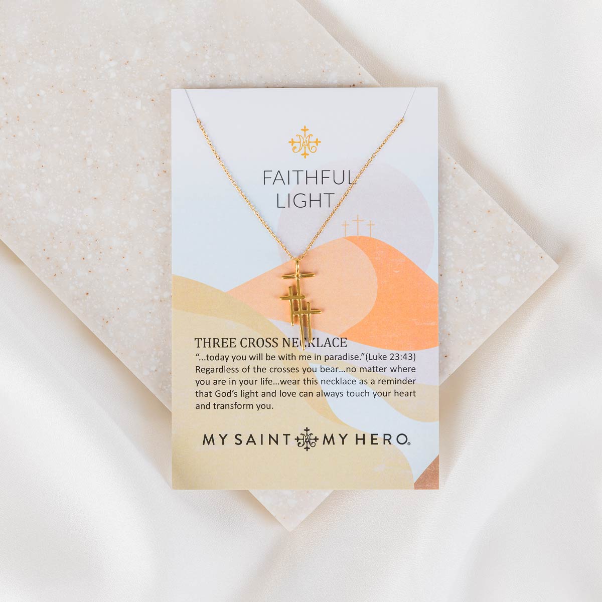 Faithful Light Three Cross Necklace
