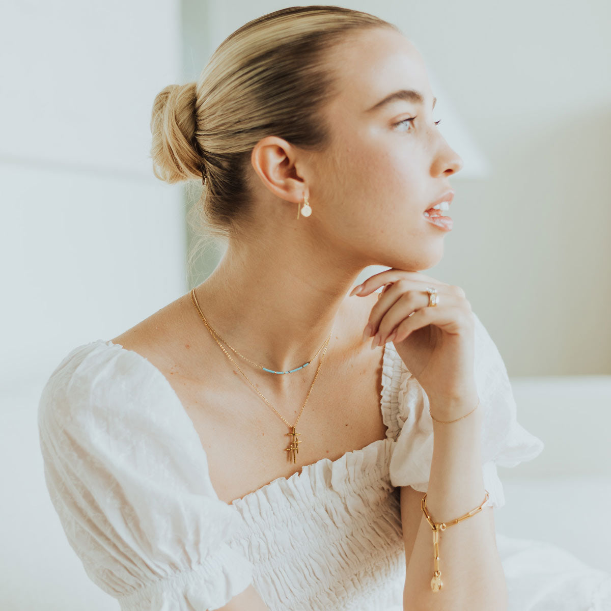 Faithful Light Three Cross Necklace