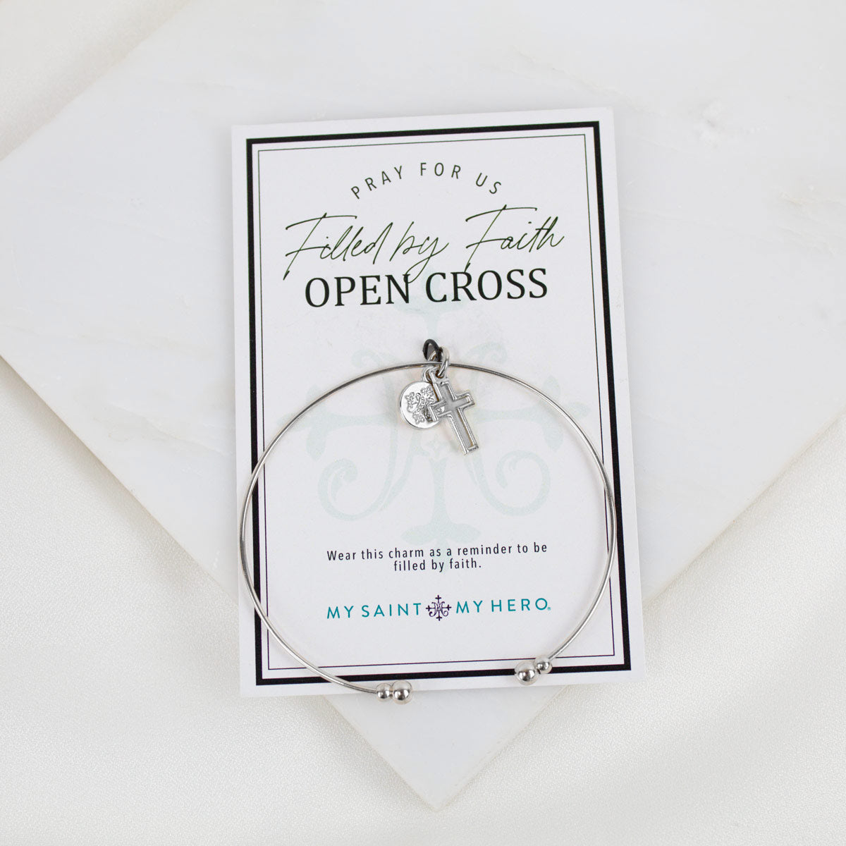 Filled by Faith Cross Whisper Bangle Cuff