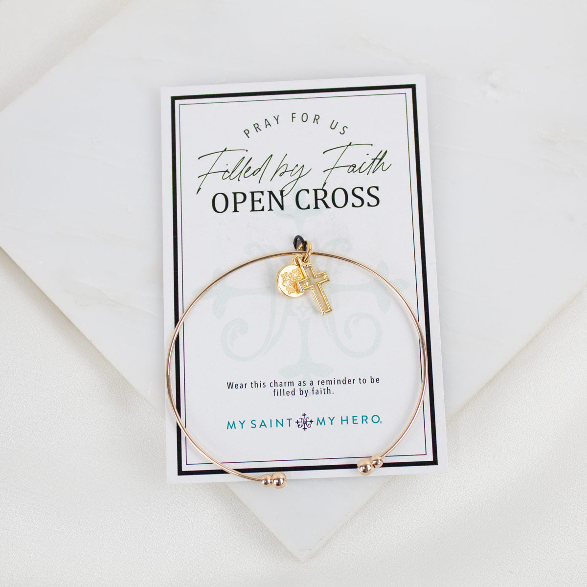 Filled by Faith Cross Whisper Bangle Cuff
