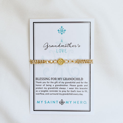 A Grandmother's Love St. Anne Crystal Woven Blessing Bracelet on product card