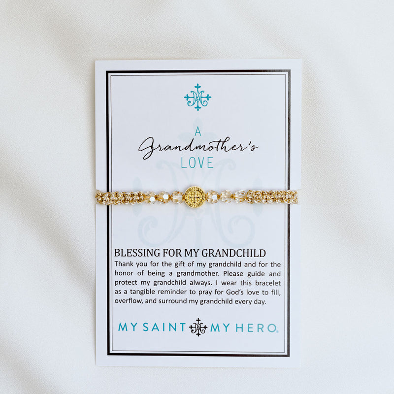 A Grandmother's Love St. Anne Crystal Woven Blessing Bracelet on product card