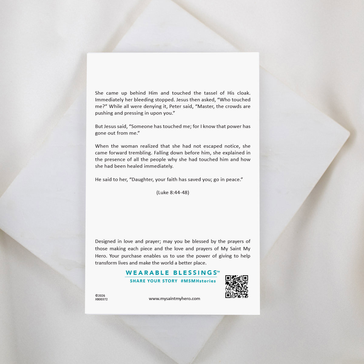 Healed by Faith product card back