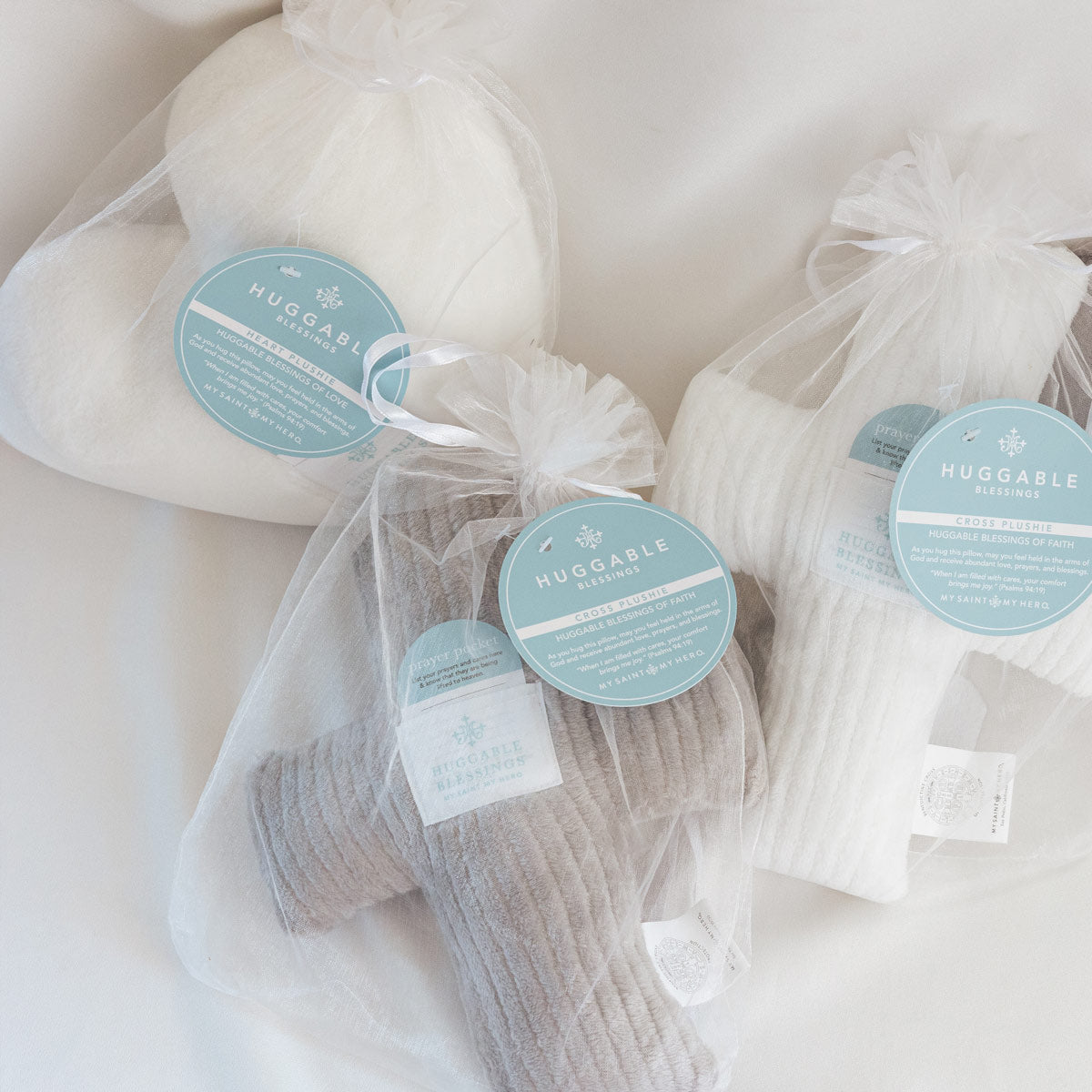 Huggable Weighted Prayer Pillow | Heart & Cross | Comfort Gift