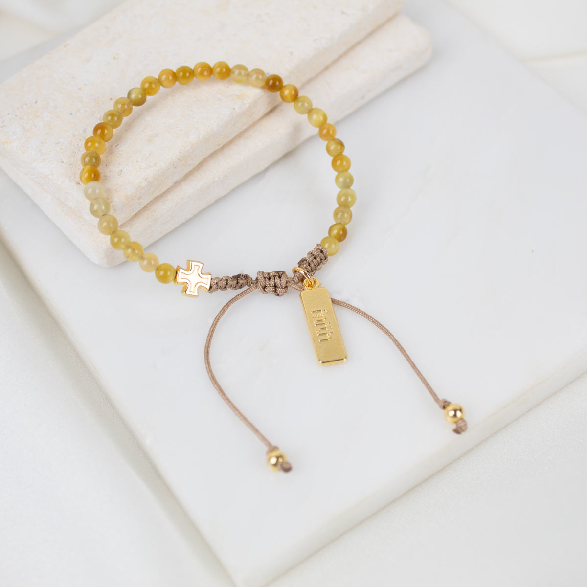 Jesus Prayer Tiger's Eye Bracelet