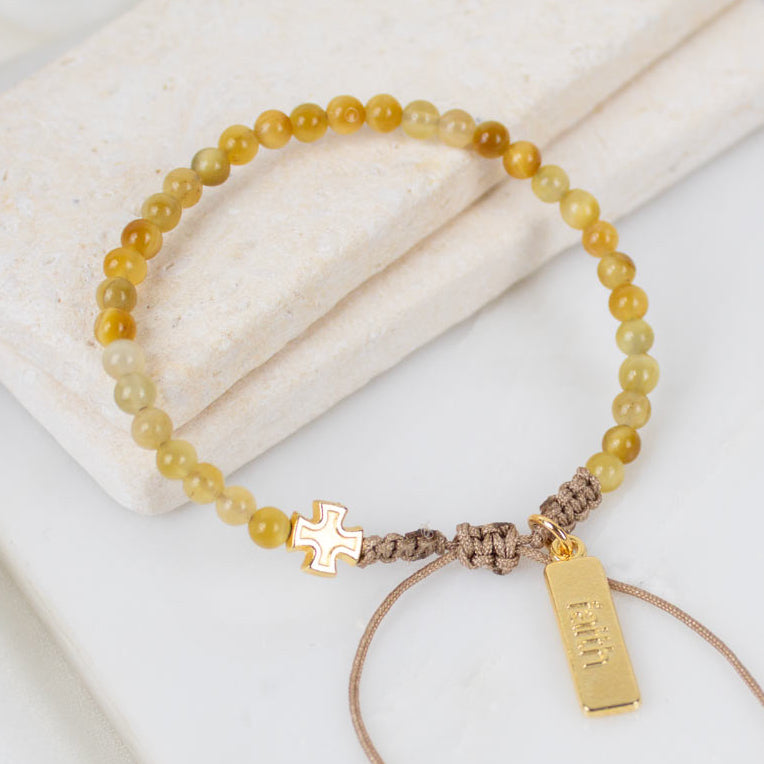 Jesus Prayer Tiger's Eye Bracelet