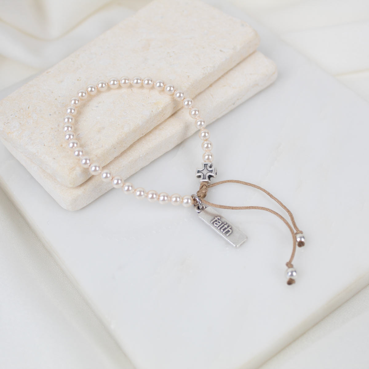 Jesus Prayer Crystal Pearl Bracelet