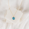 Jubilee Medal of St. Benedict Necklace on gold chain, blue enamel medal