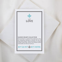 Card with text and logo on a white background
