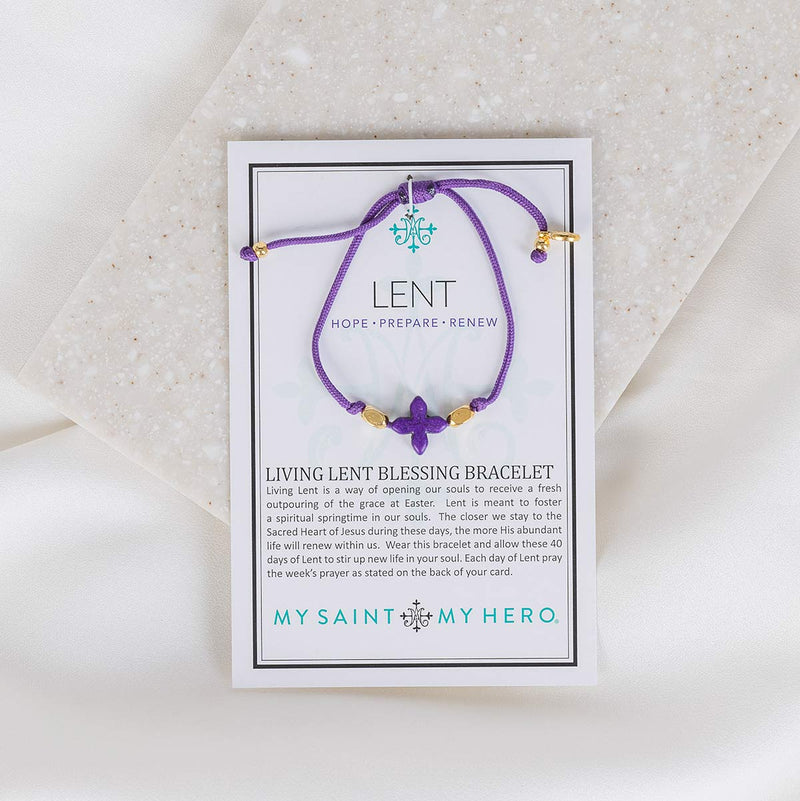 purple Living Lent Blessing Bracelet on inspirational product card