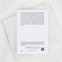 Back of the St. Mary Magdalene Bracelet card with the story of the Rosette Symbol
