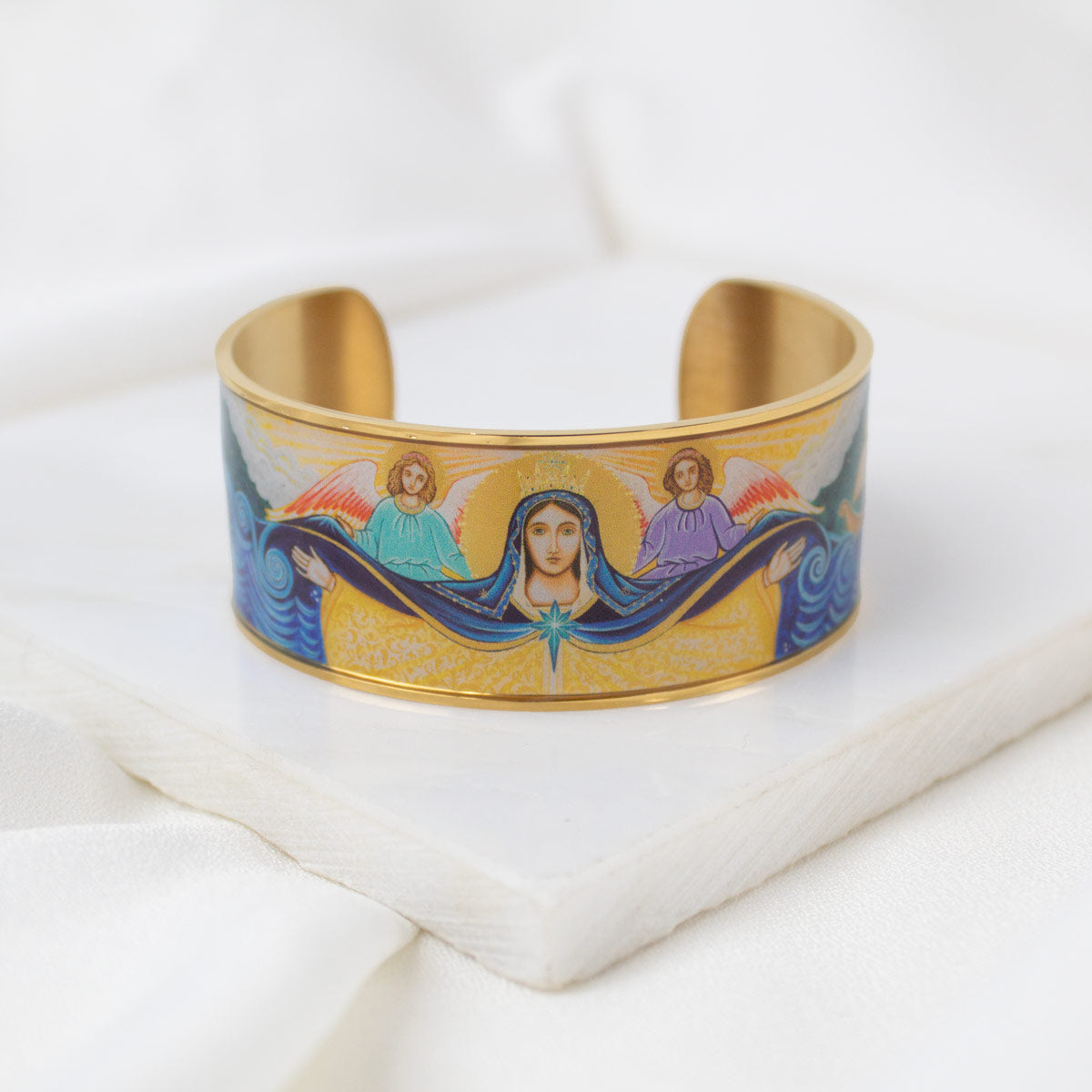 Mary Star of the Sea Icon Cuff - Marian Bracelet - My Saint My Hero