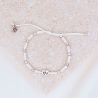 Mary Undoer of Knots Novena Prayer Bracelet white cording silver medals
