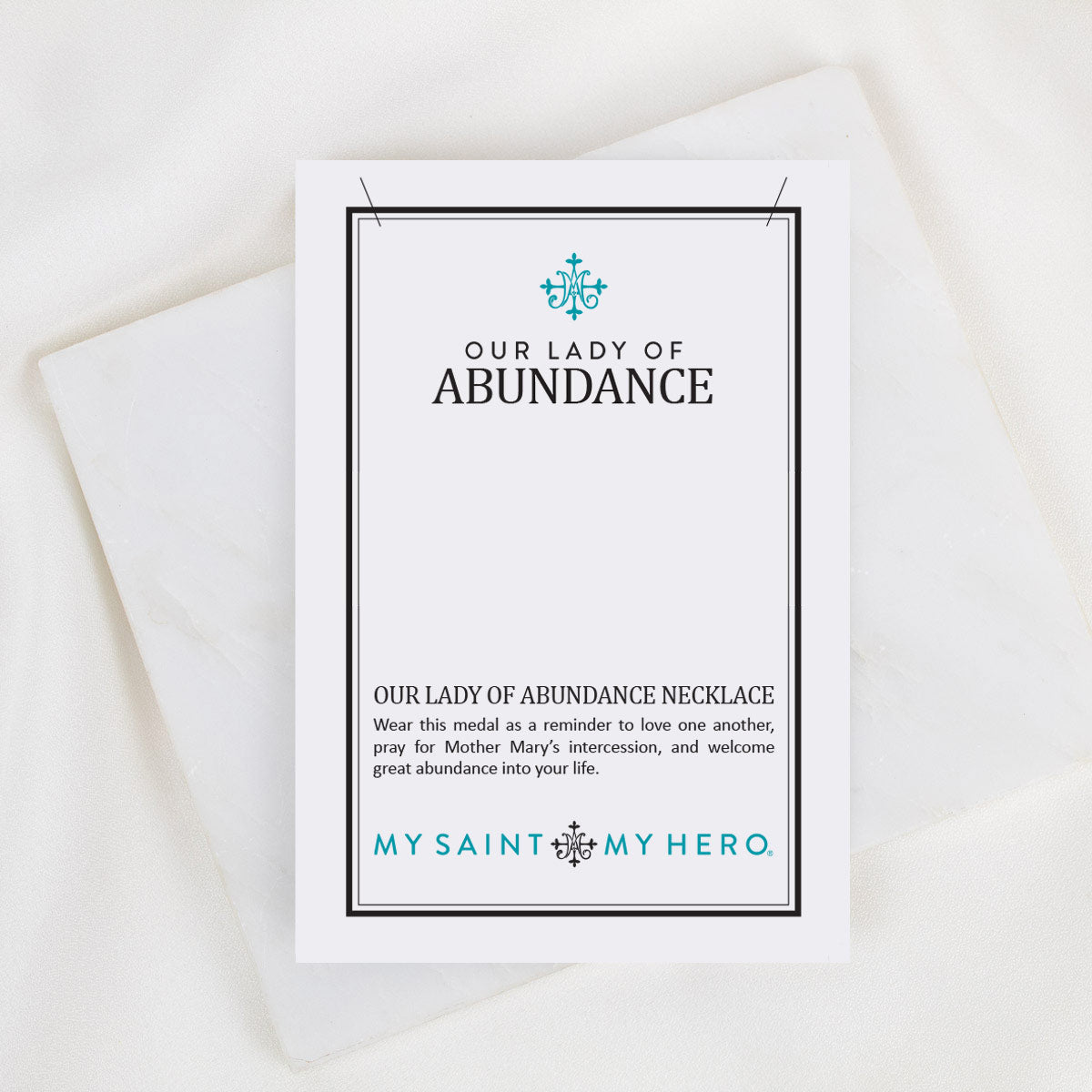 Our Lady of Abundance inspirational product card front