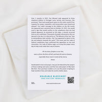 Our Lady of Fatima necklace product card inspirational back