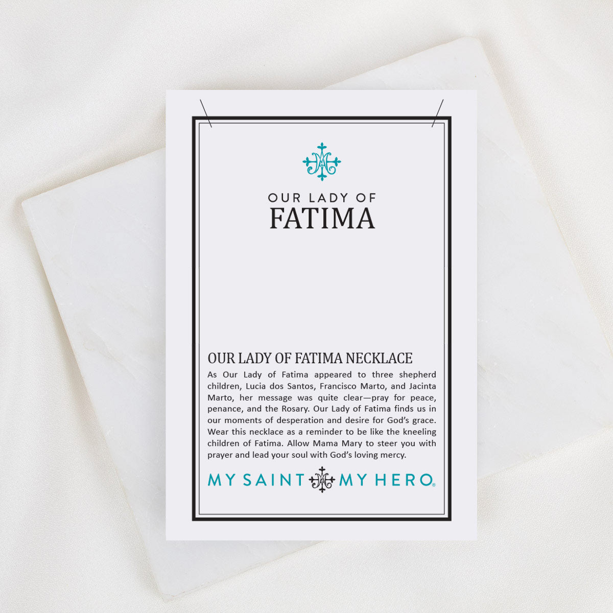 Our Lady of Fatima Necklace Card