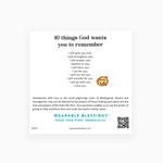 Back of card with 10 Things God Wants You to Remember